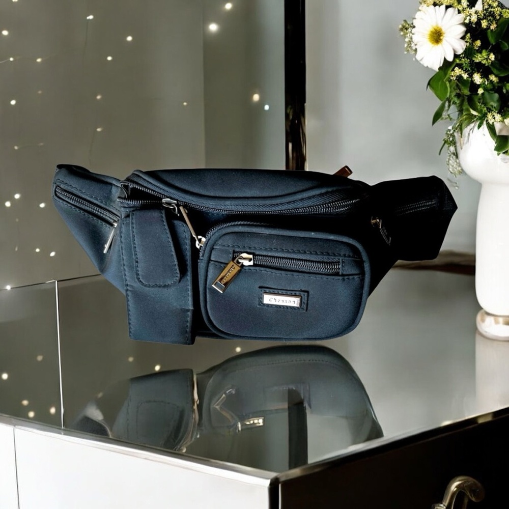 Black Nylon Belt Bag Fanny Pack